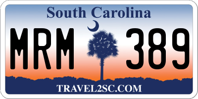 SC license plate MRM389
