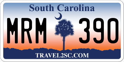 SC license plate MRM390