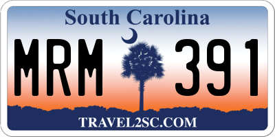 SC license plate MRM391