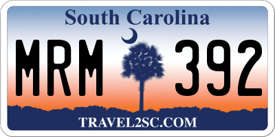 SC license plate MRM392