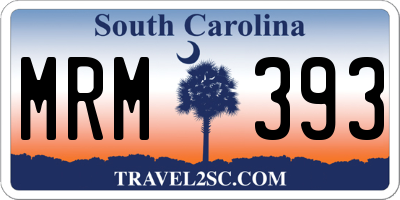 SC license plate MRM393