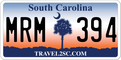 SC license plate MRM394