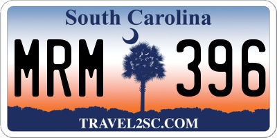 SC license plate MRM396