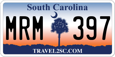 SC license plate MRM397