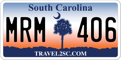 SC license plate MRM406