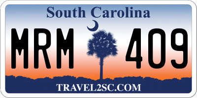 SC license plate MRM409