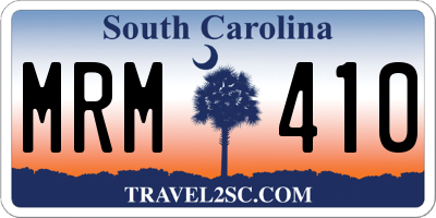 SC license plate MRM410