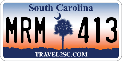 SC license plate MRM413
