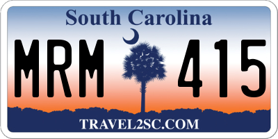 SC license plate MRM415