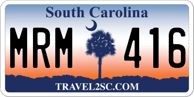 SC license plate MRM416