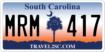 SC license plate MRM417