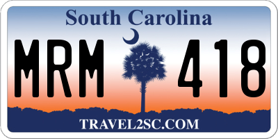 SC license plate MRM418