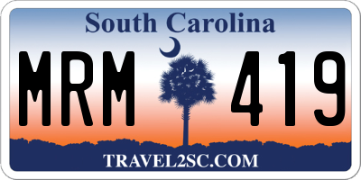 SC license plate MRM419