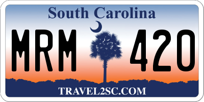SC license plate MRM420