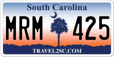 SC license plate MRM425