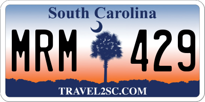SC license plate MRM429