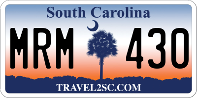 SC license plate MRM430