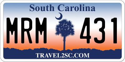 SC license plate MRM431