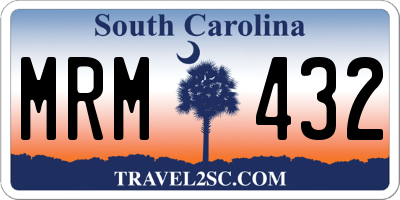 SC license plate MRM432