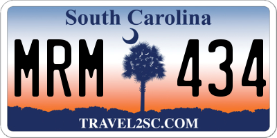 SC license plate MRM434