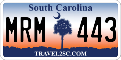 SC license plate MRM443
