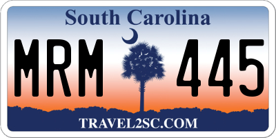 SC license plate MRM445