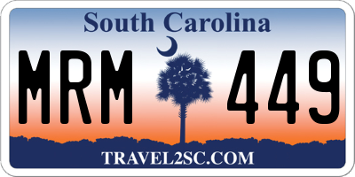 SC license plate MRM449