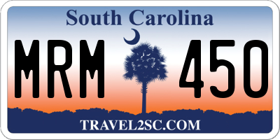 SC license plate MRM450
