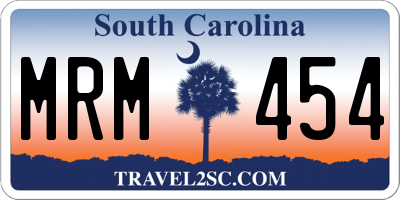 SC license plate MRM454