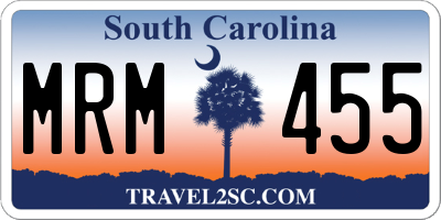 SC license plate MRM455