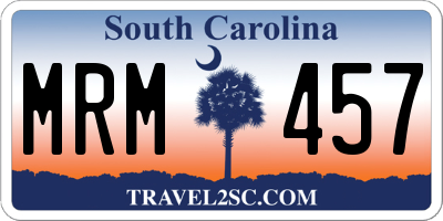 SC license plate MRM457
