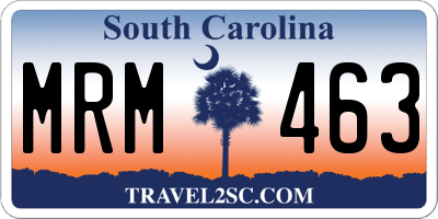 SC license plate MRM463
