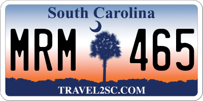 SC license plate MRM465