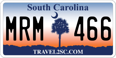 SC license plate MRM466