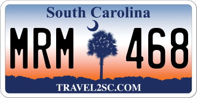 SC license plate MRM468