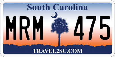 SC license plate MRM475