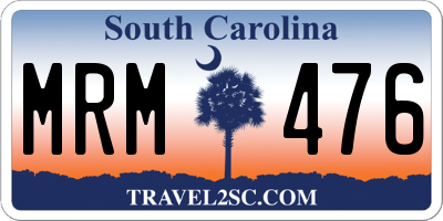 SC license plate MRM476