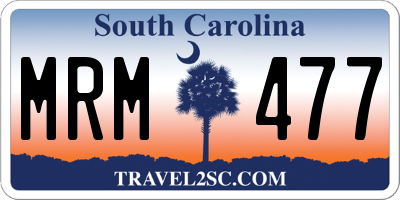 SC license plate MRM477