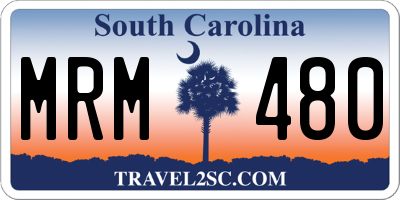 SC license plate MRM480