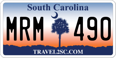 SC license plate MRM490