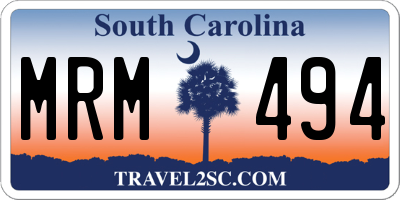 SC license plate MRM494