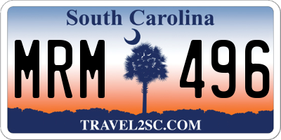 SC license plate MRM496