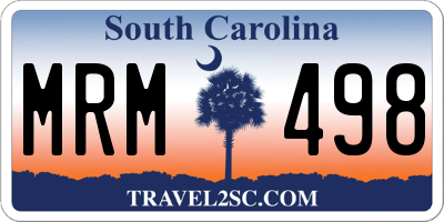 SC license plate MRM498