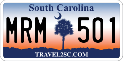 SC license plate MRM501