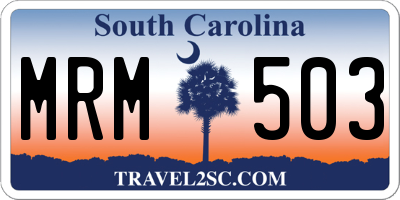SC license plate MRM503