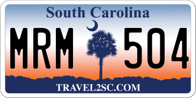 SC license plate MRM504