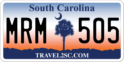 SC license plate MRM505