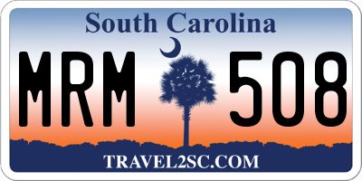 SC license plate MRM508