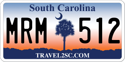 SC license plate MRM512