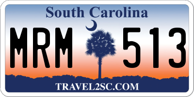 SC license plate MRM513